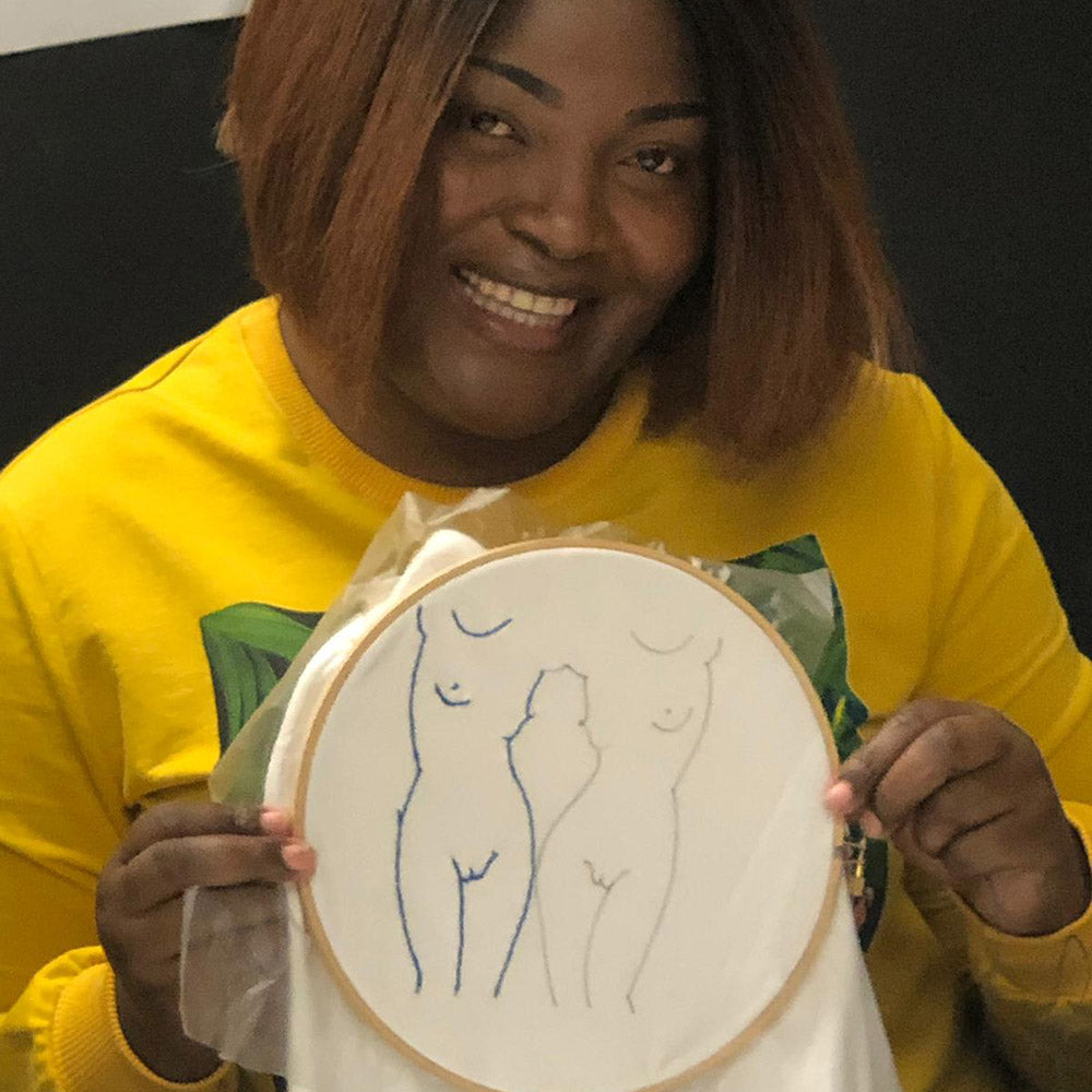 Neococo Team. Program for Torture Victims. PURCHASE OF NEOCOCO HAND EMBROIDERED APPAREL SUPPORTS REFUGEE WOMEN THROUGH EQUITABLE JOB OPPORTUNITIES.