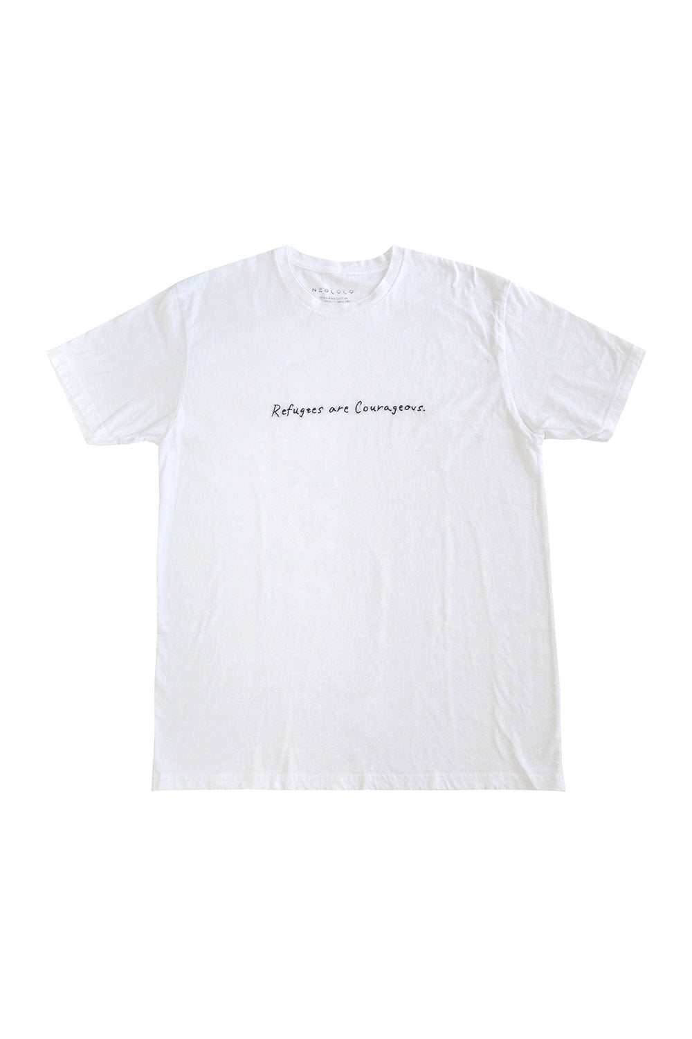 Custom Phrase T-shirt in White | Hand Embroidered by Neococo