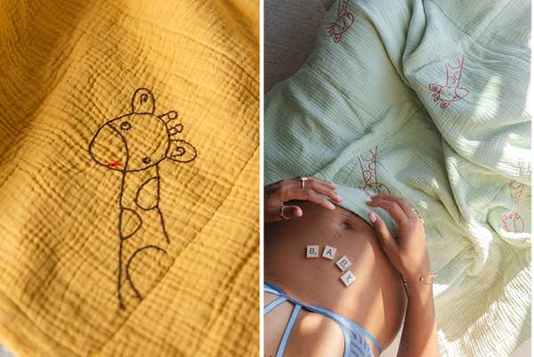 Handmade baby blanket in an intentional nursery design