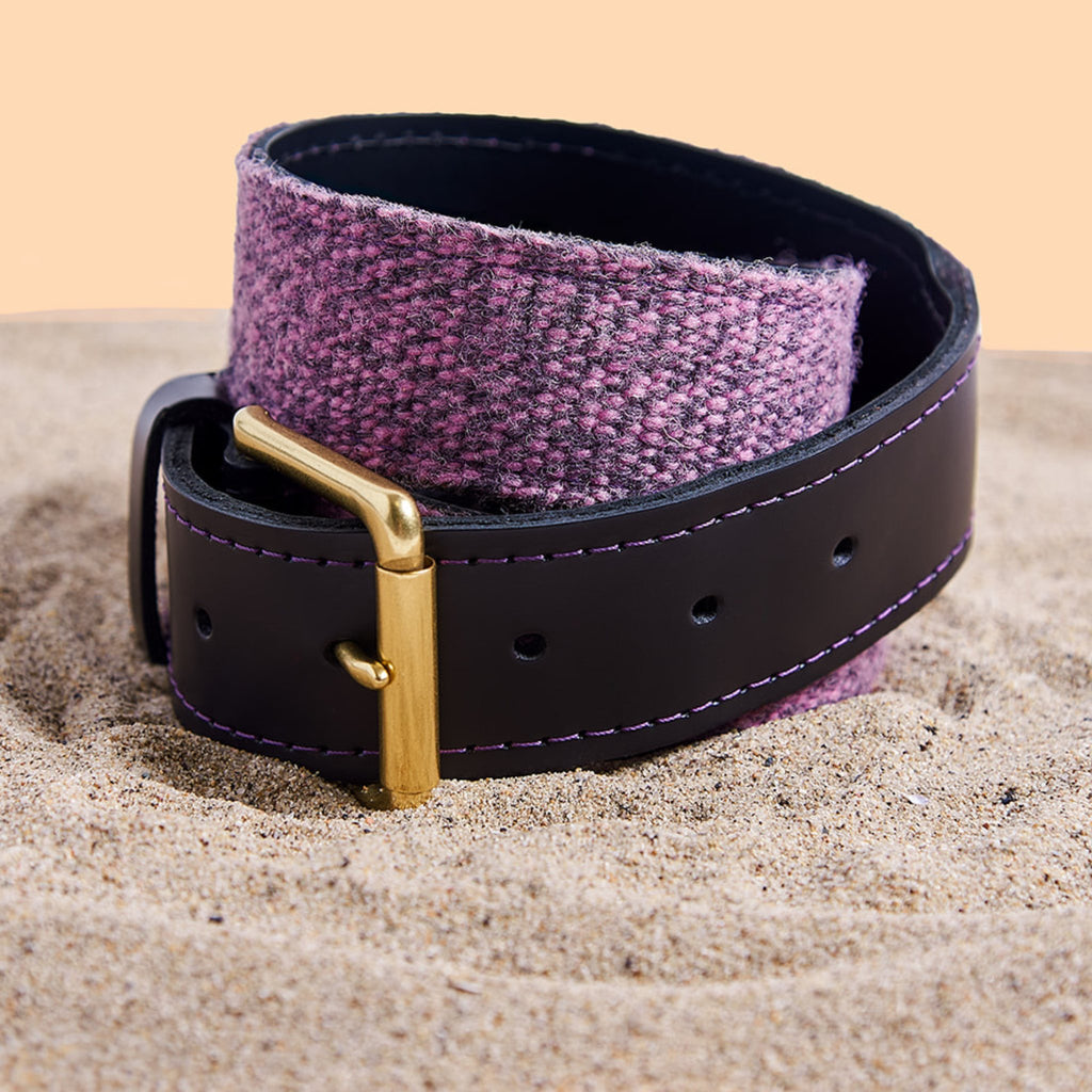 Woven Leather Belt | Purple display picture 3