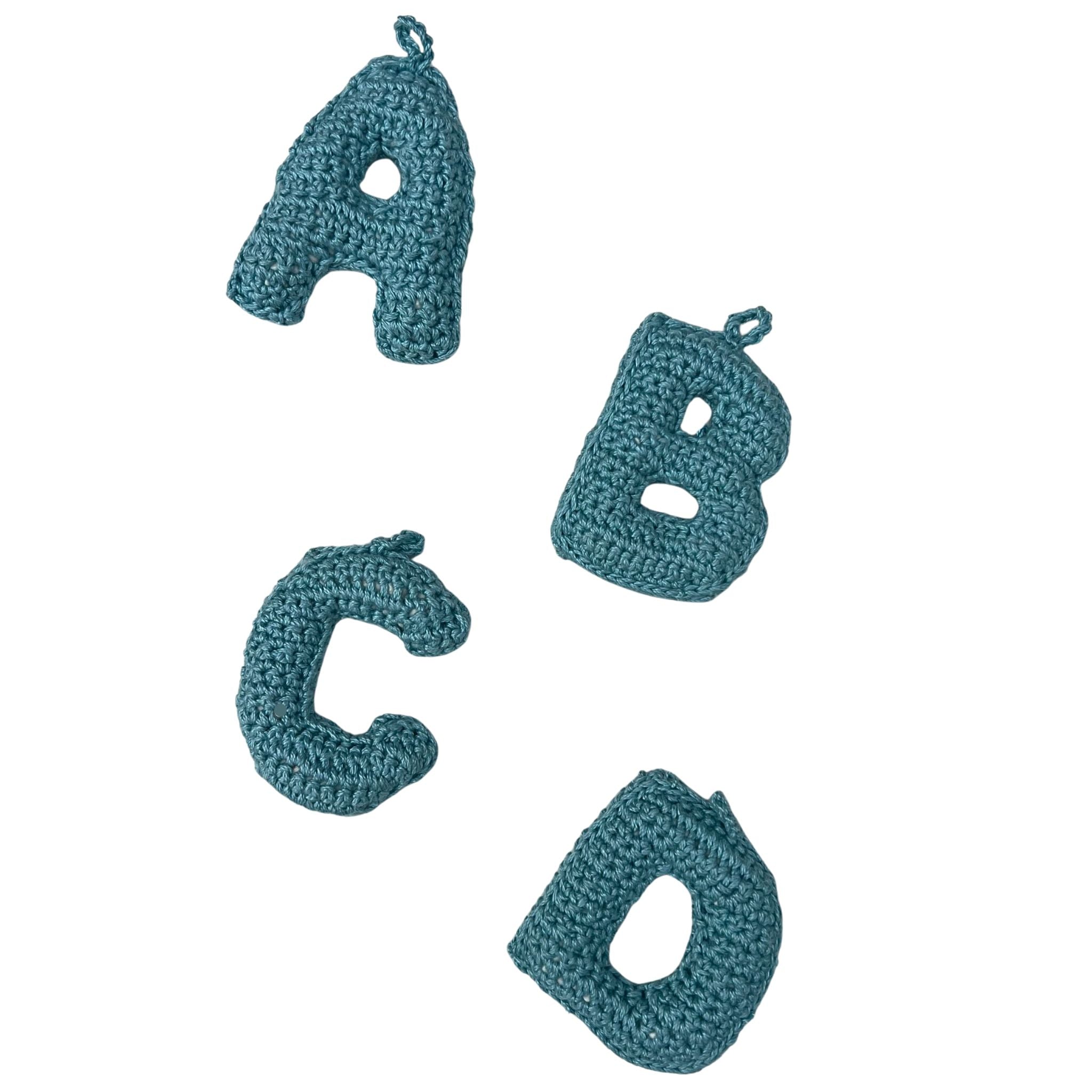 Crochet Alphabets Letters in Blue