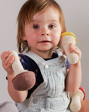 Mushroom Crochet Baby Toy - Set of 3