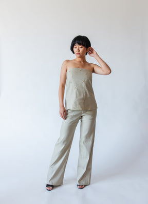 artisan-crafted sustainable linen pants teal