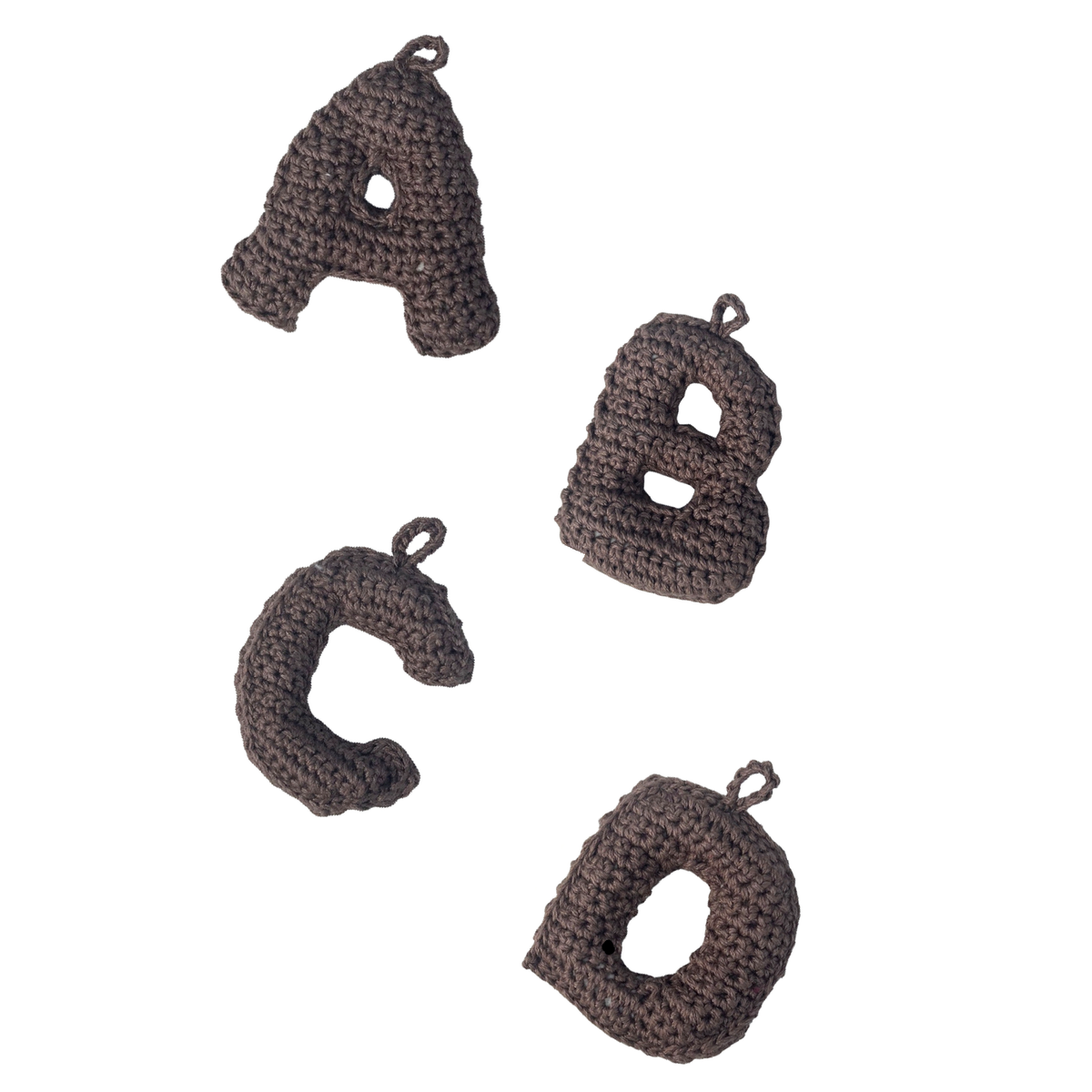 Crochet Alphabets Letters in Brown | Handmade