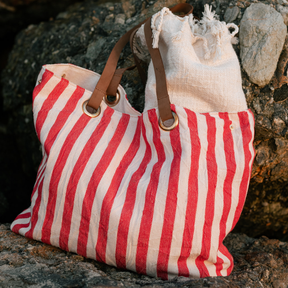 Woven Tote Bag | Red