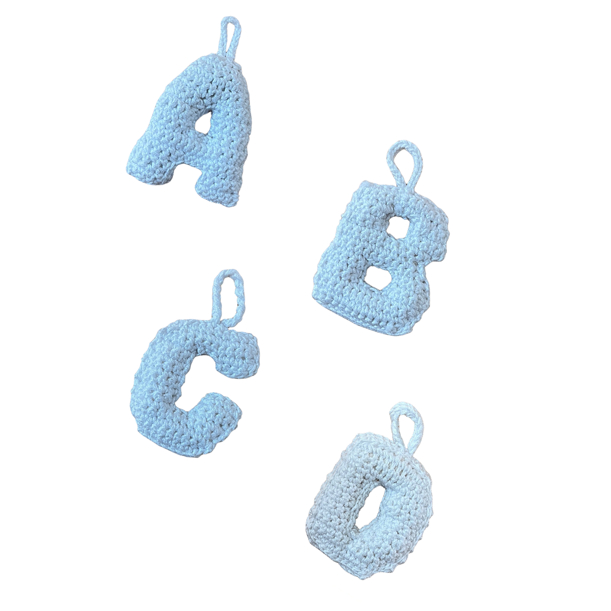 Crochet Alphabets Letters in White