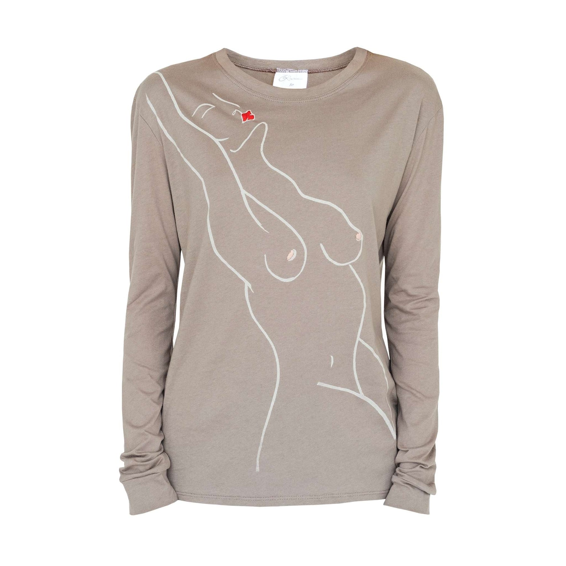 Paloma Long Sleeve Tee in Taupe