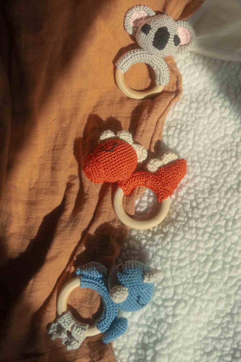 Organic cotton crochet baby toy 