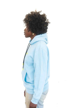 pullover hooded sweatshirt with ribbed cuffs
