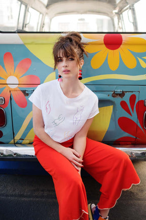 woman wearing Individuali Tee in White