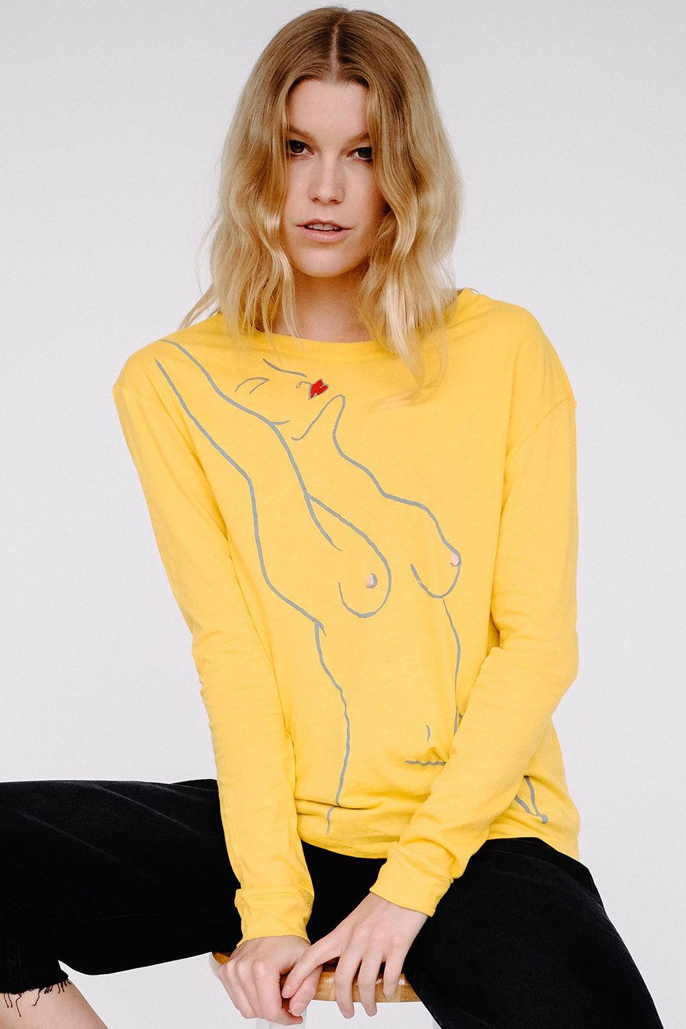 Paloma Long Sleeve Tee in Canary Yellow