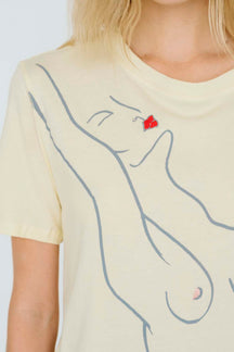 closeup Paloma Tee in Lemon