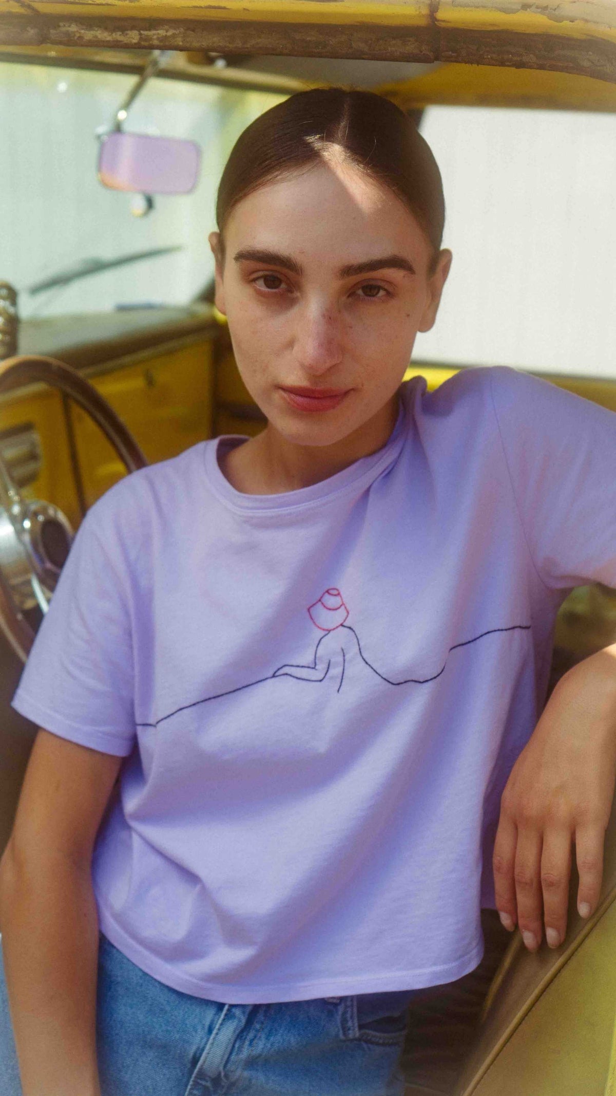 Summer tops in 100% Cotton Mila Crop Top in Lilac