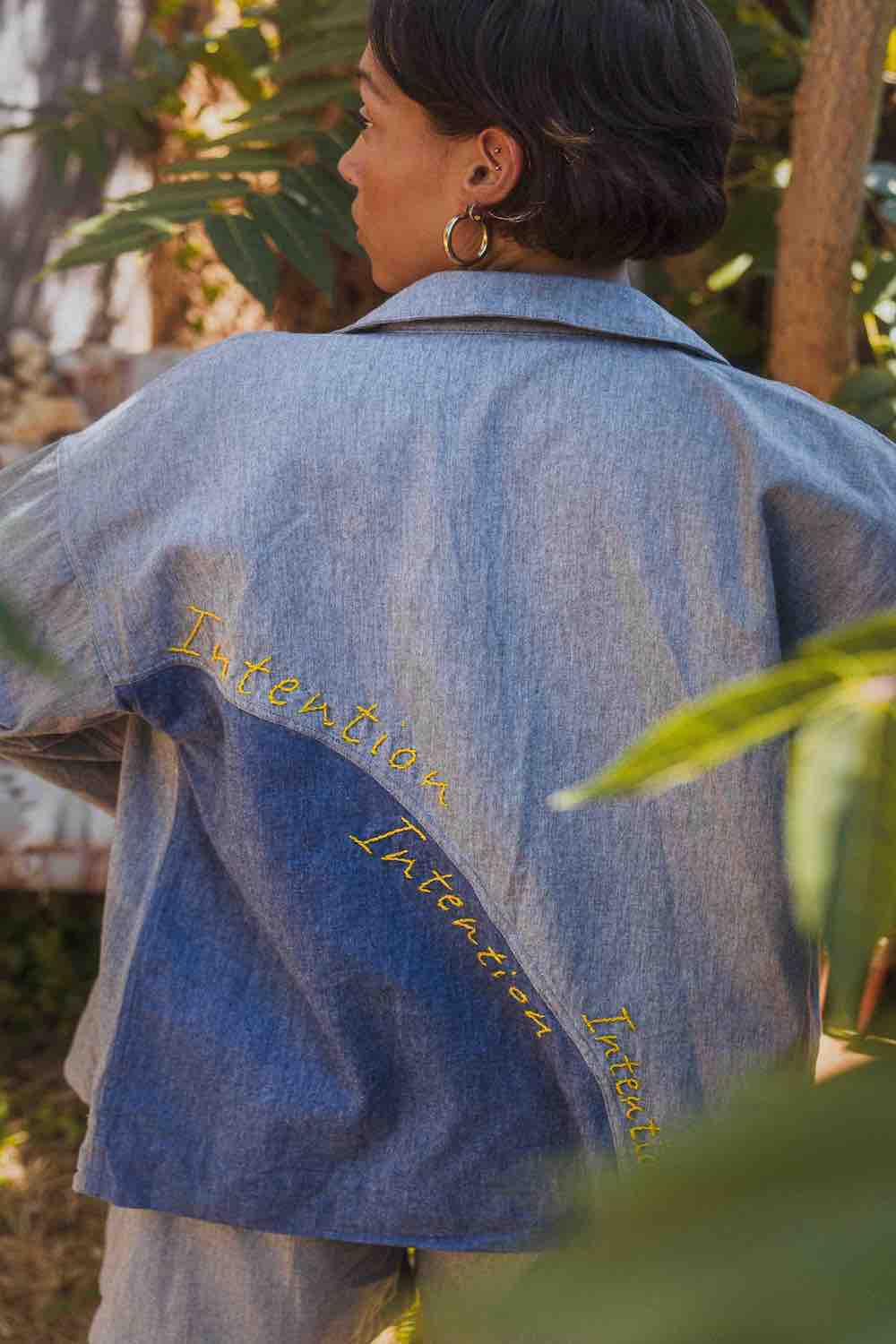 Intention Two-Piece Denim Set back view